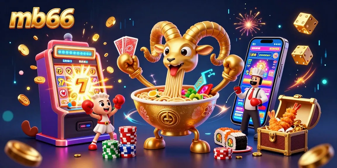 Experience the thrilling mb66 casino scene with vibrant characters and dazzling game elements.