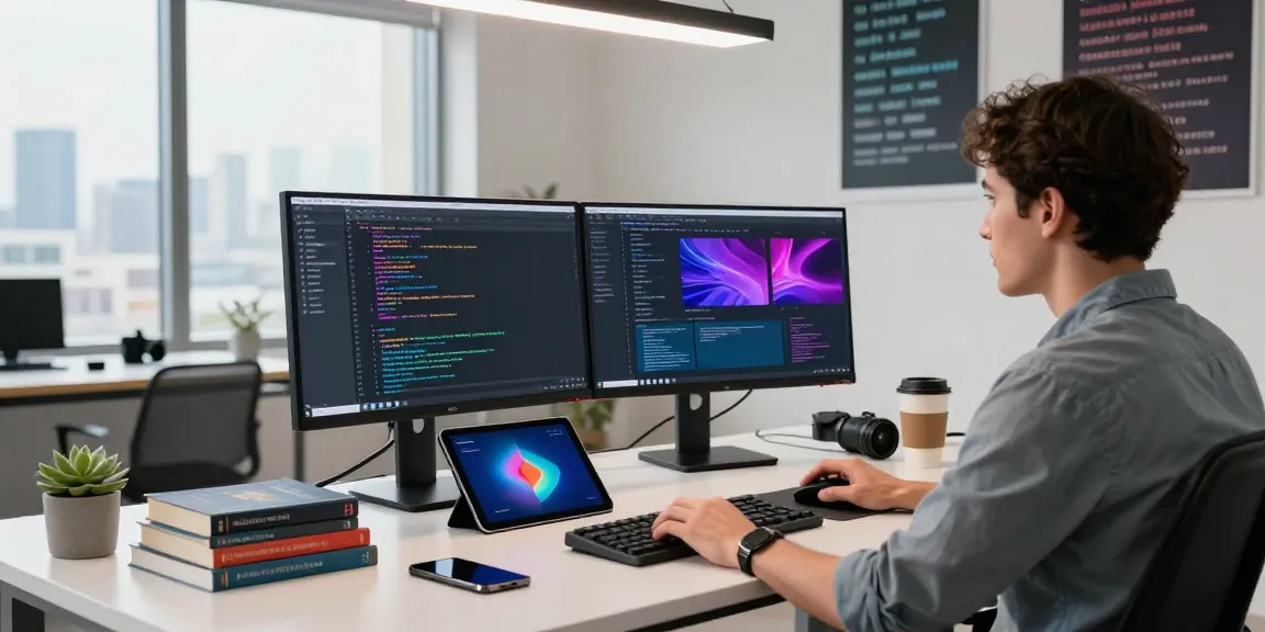 Telegram下载使用最新技术的专业开发者在现代工作空间中专注编程。