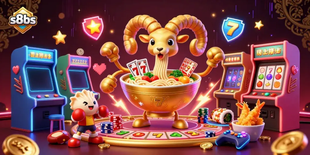 Experience thrilling action with the s8bs casino characters dealing cards and stacking chips in a vibrant 3D scene.