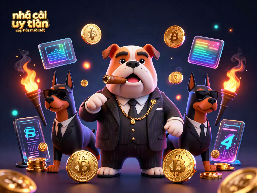 Engage with nhà cái uy tín cập nhật mới nhất in this vibrant 3D casino scene featuring a mafia boss and bodyguards.