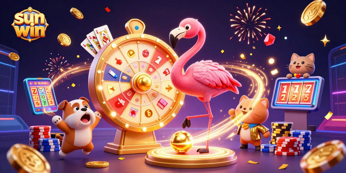 Experience the excitement of sun win with vibrant game elements and engaging characters in a lively casino atmosphere.