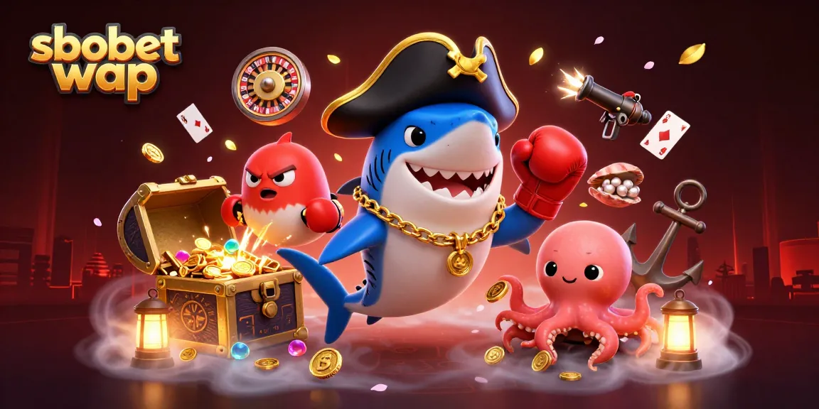 Engage in sbobet wap mobile betting with a dynamic casino-themed underwater scene.